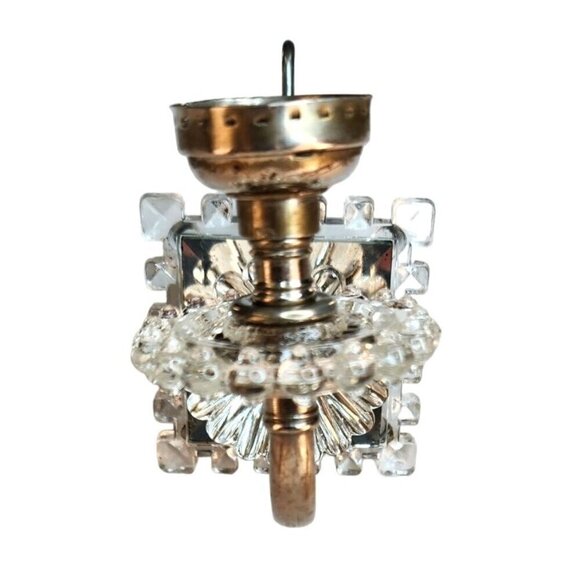 Vintage Glass Mirror & metal Wall Sconce need rewired, wall mount gooseneck, 6" - Picture 5 of 12